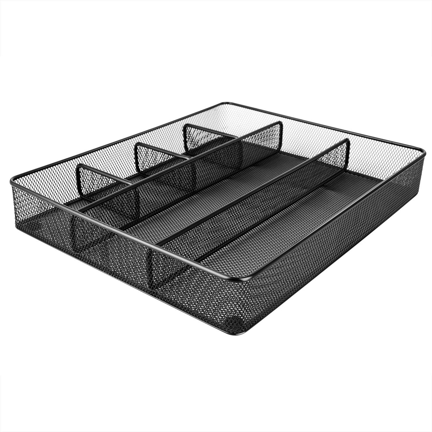 Amazon Basics Metal Mesh Desk Organizer with 6 Compartments, Anti-Slip