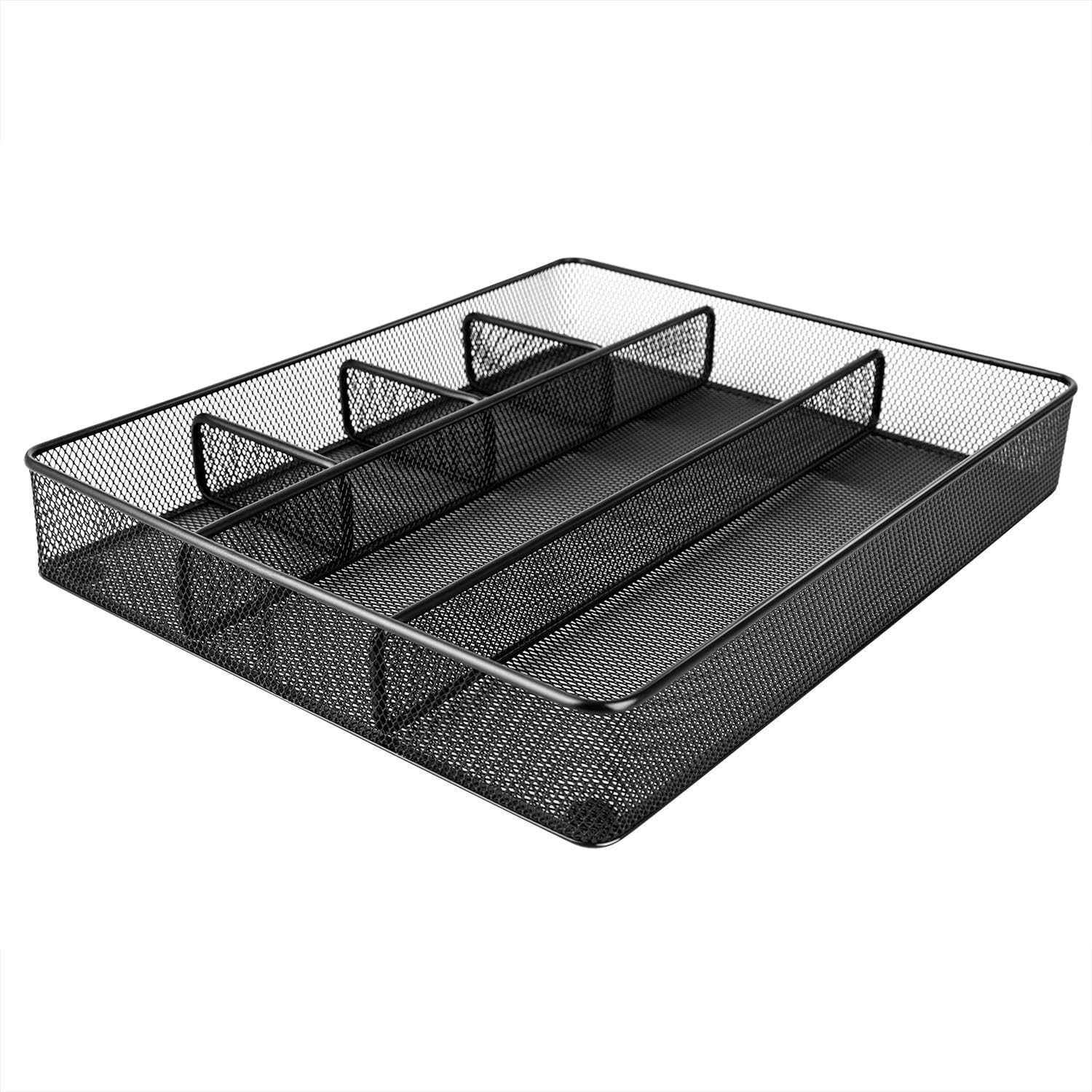 Amazon Basics Metal Mesh Desk Organizer with 6 Compartments, Anti-Slip
