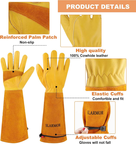 Long Gardening-Gloves Women/Men-Thorn proof Rose Pruning Heavy Duty Ga