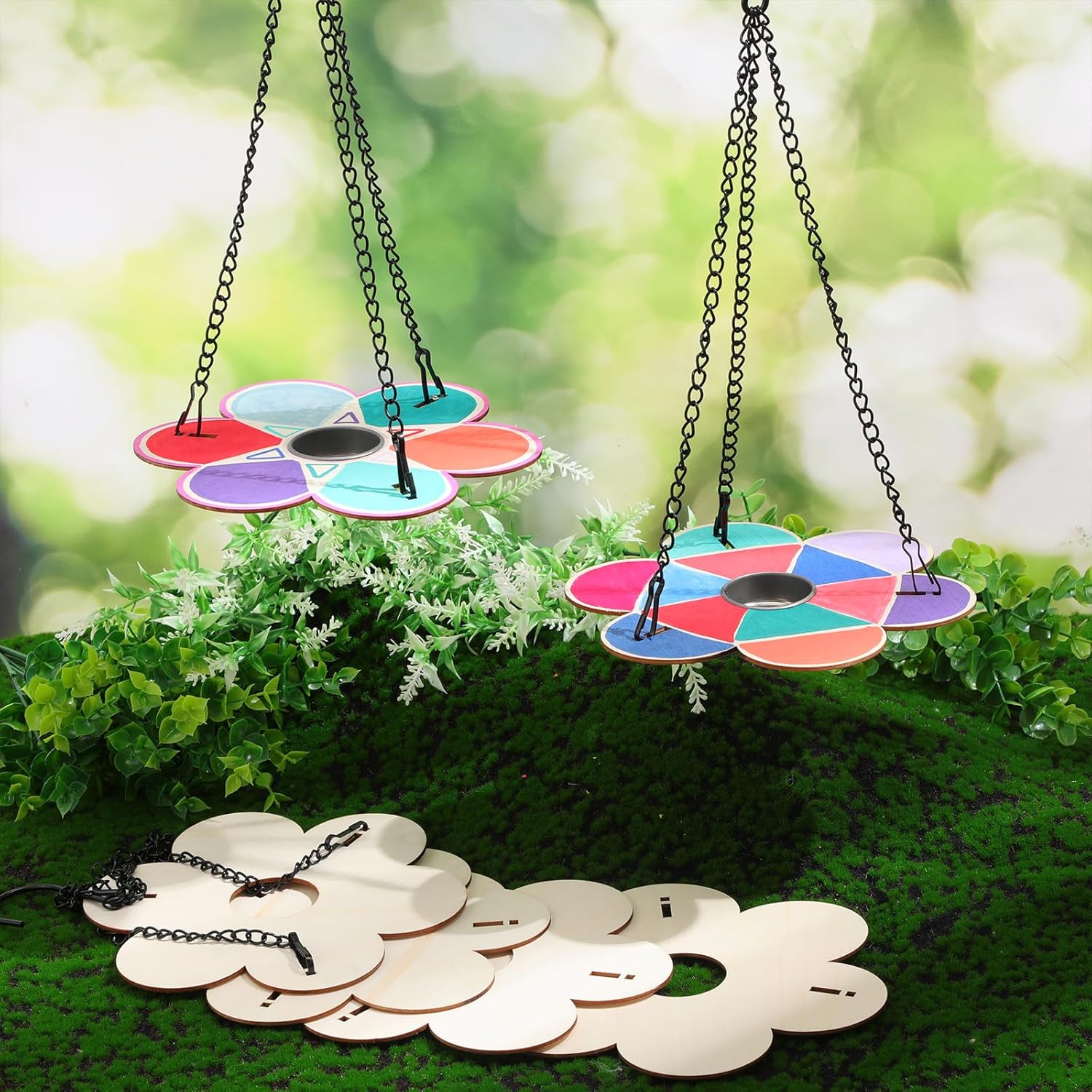 DoubleFill 36 Pack Bird Feeder Craft Kits with Chains for Kids Ages 3-