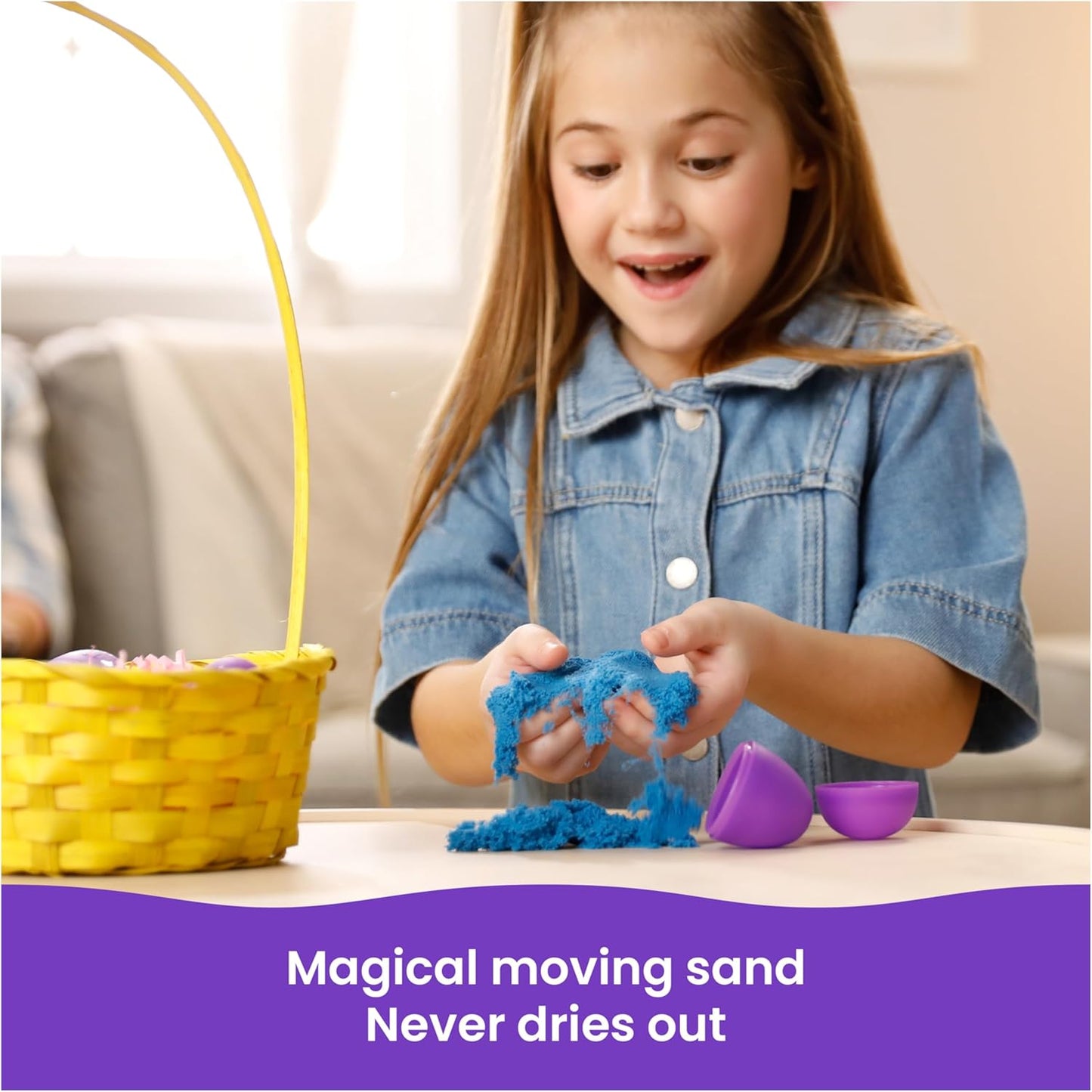 Kinetic Sand, 20-Pack Eggs, Easter Basket Stuffers, Includes 3.3lbs (3 Colors) Moldable Play Sand for Egg Hunts, Sensory Toys, Party Favors & Goodie Bags