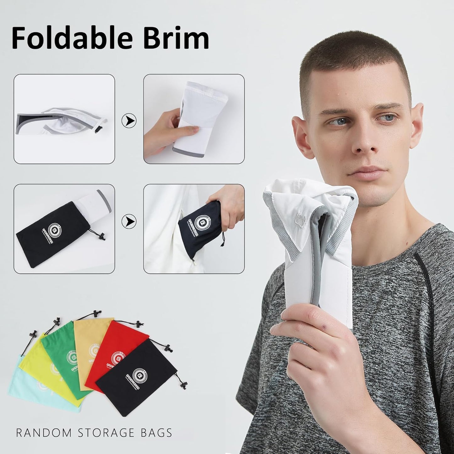 GADIEMKENSD Reflective Folding Outdoor Hat Unstructured Design UPF 50+