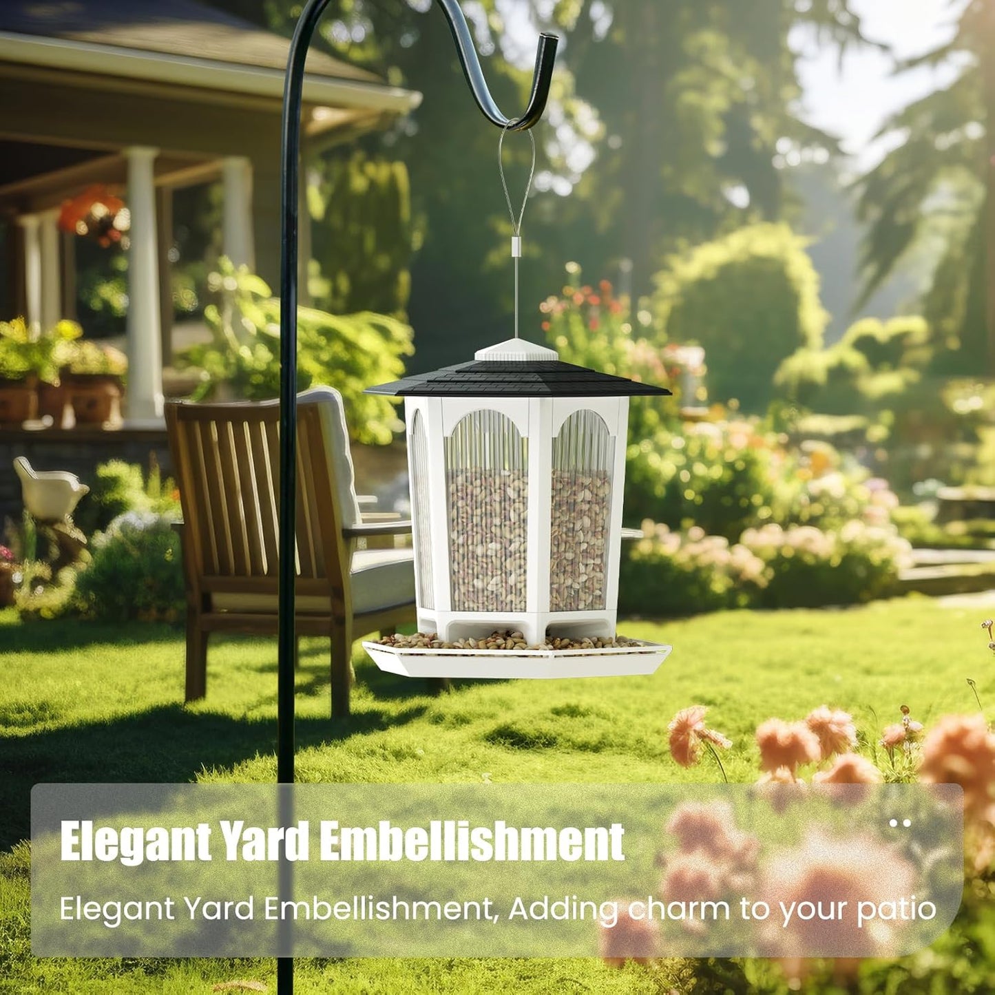 2 Pcs Haning Bird Feeder for Outdoors, Wild Bird Feeders for Outside, Fits for Cardinals, Unique Bird Watching Gift, Standard White, Large Size(2 Pcs)