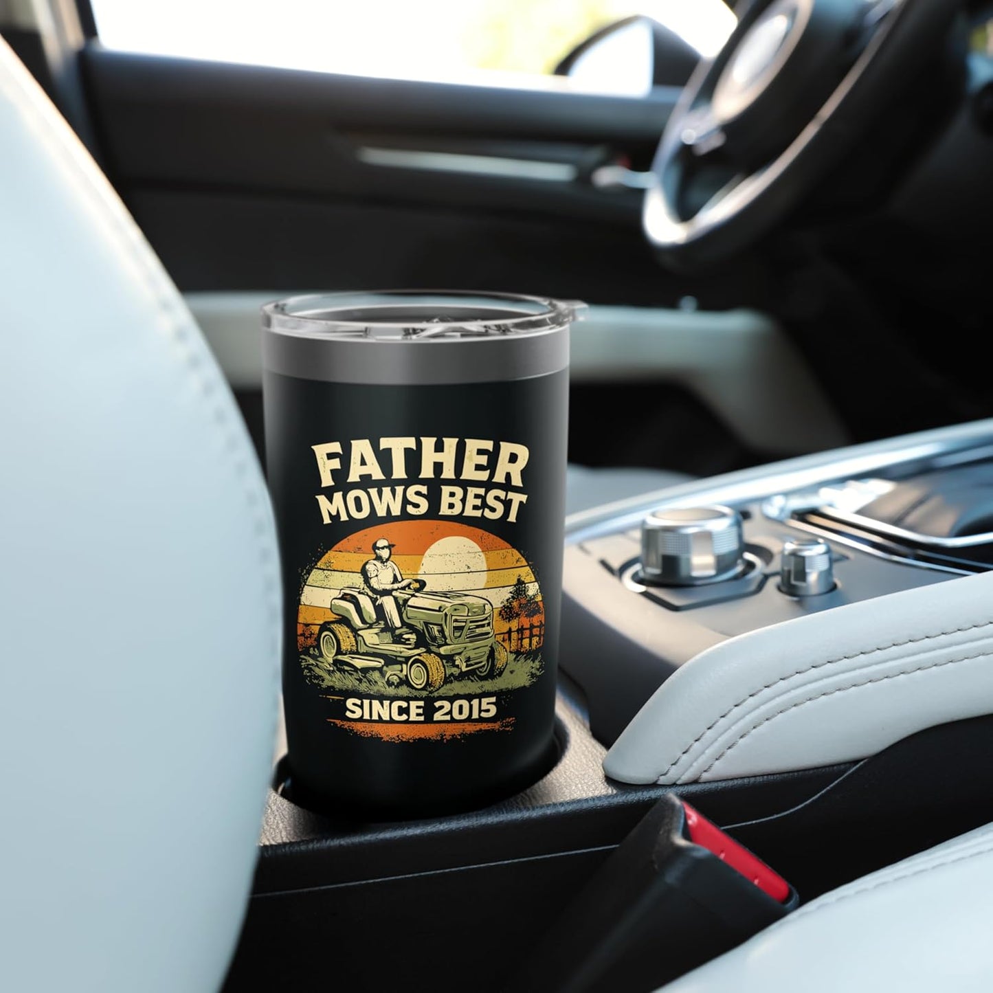 Father Mows Best Vintage Lawn Care Pride Since 2015 Stainless Steel Insulated Tumbler