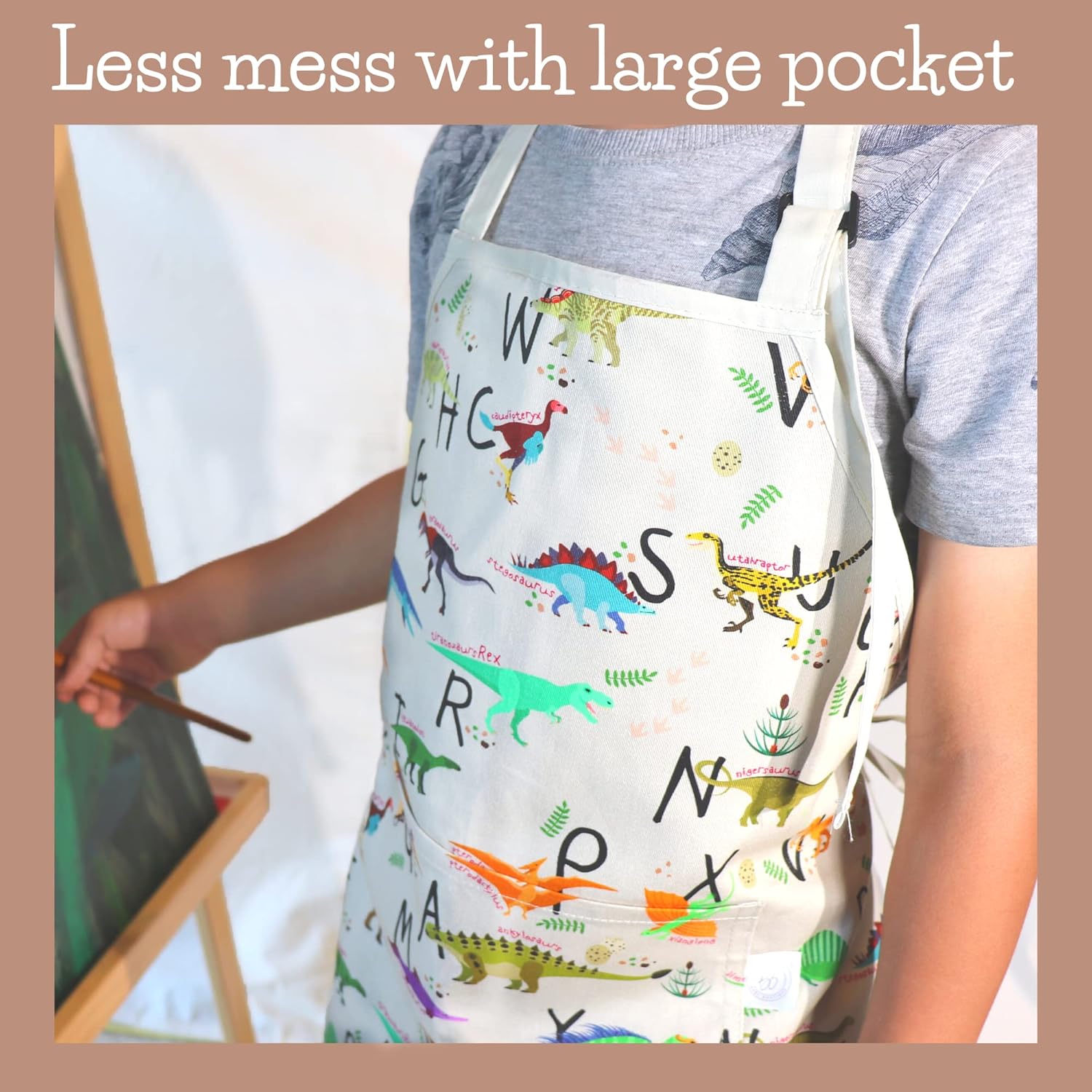 Kids Aprons for Girls and Boys, Toddler Apron with Pocket for Painting