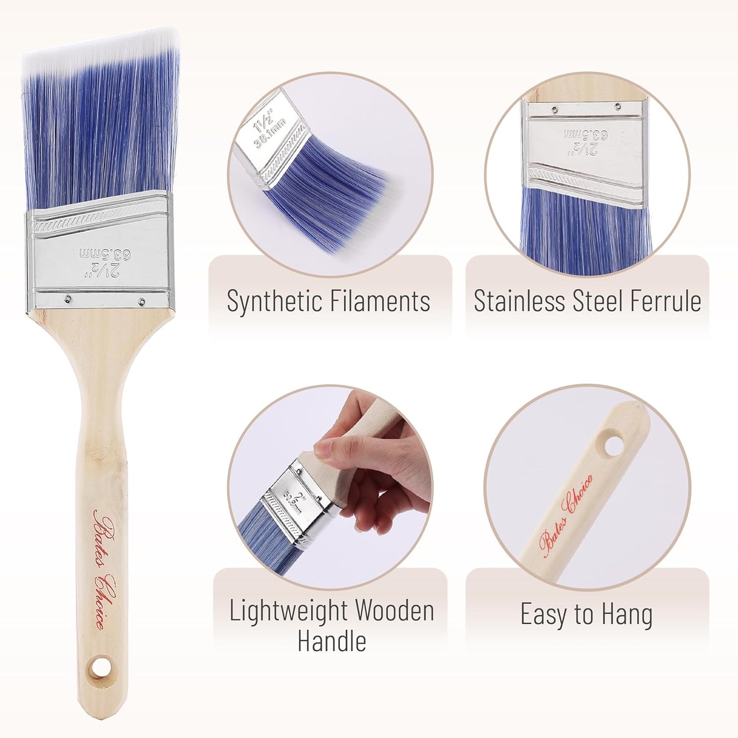 Bates - Paint Tray Set, Paint Rollers, Paint Brushes for Wall, Tray, R