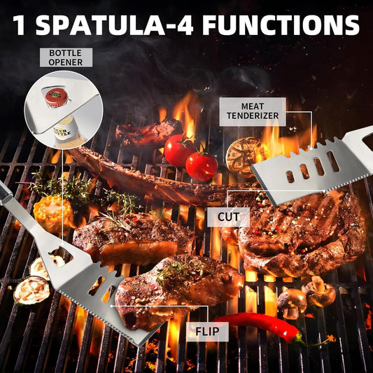 11Pcs Stainless Steel BBQ Grilling Accessories Set, Dad Gifts for Fath