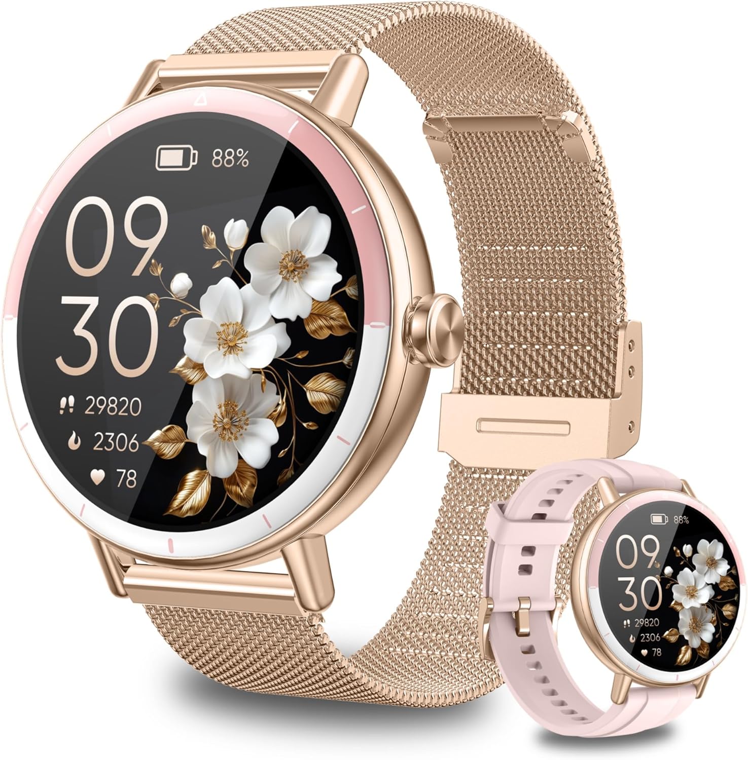 KEEPONFIT Smart Watches for Women Android/iPhone, IP68 Waterproof Fitn
