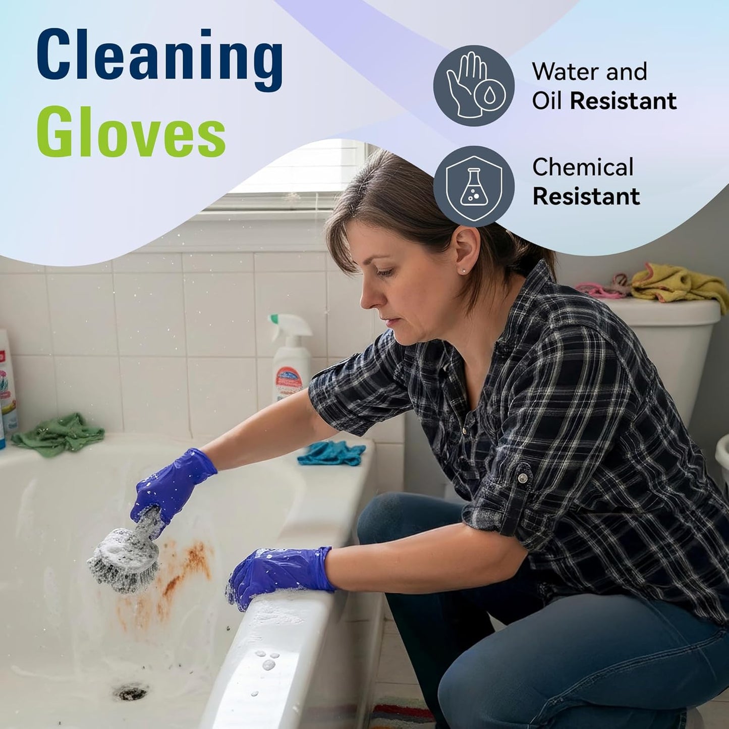 Disposable Nitrile Gloves, Food Safe, Latex-Free Powder-Free, Kitchen Rubber Gloves for Cooking and Cleaning