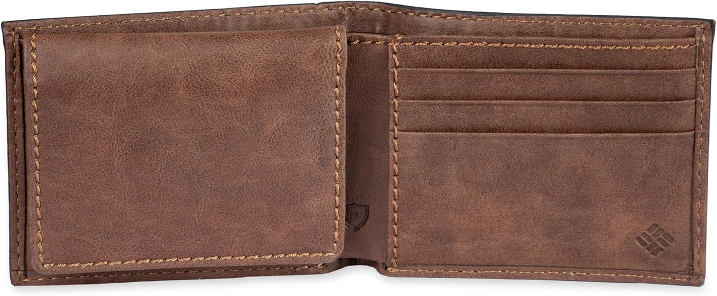 Columbia Mens RFID Slim Bifold Wallet With ID Window