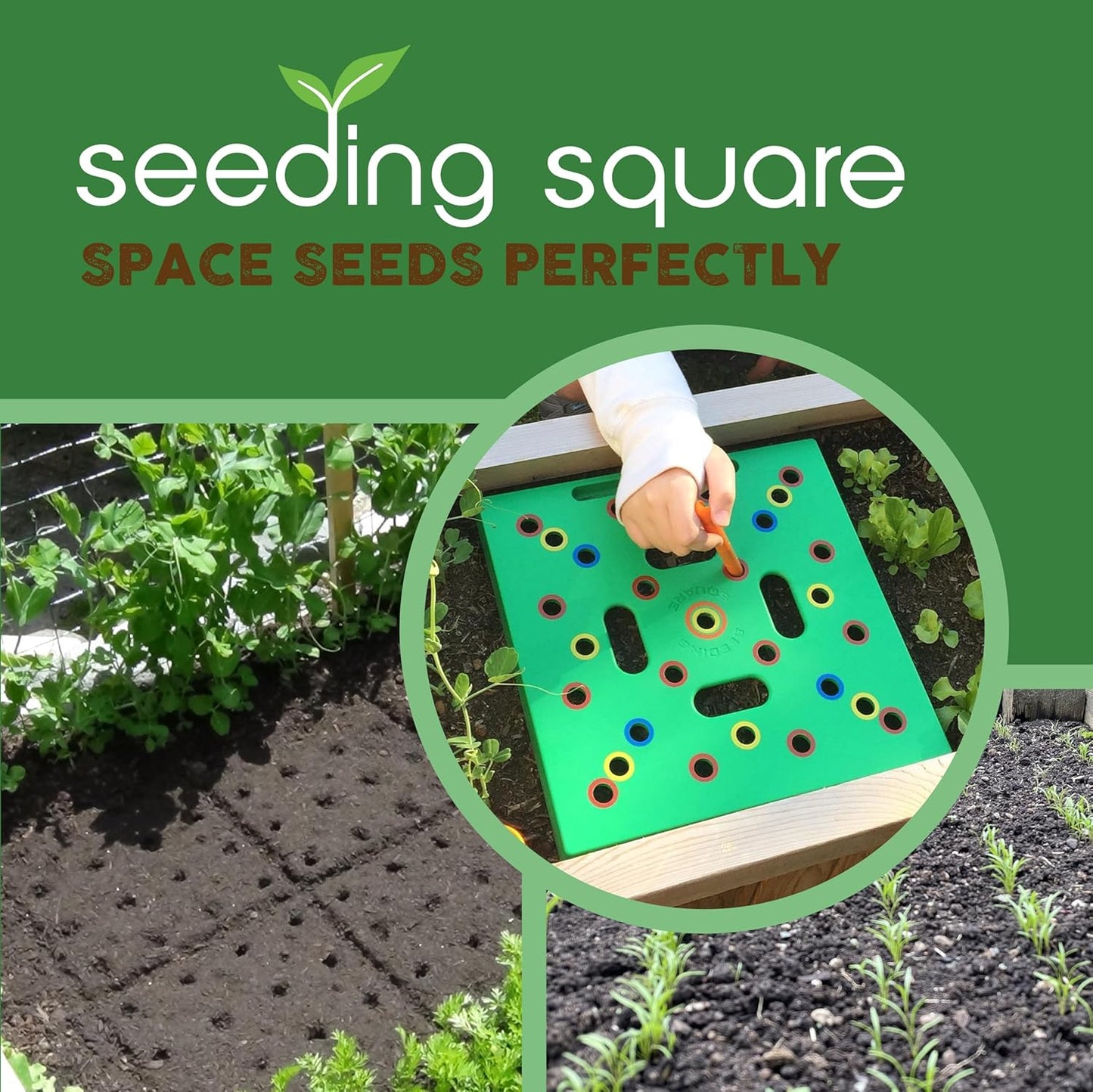 Seeding Square - Patented Seed and Seedling Spacer Tool for Bigger Har