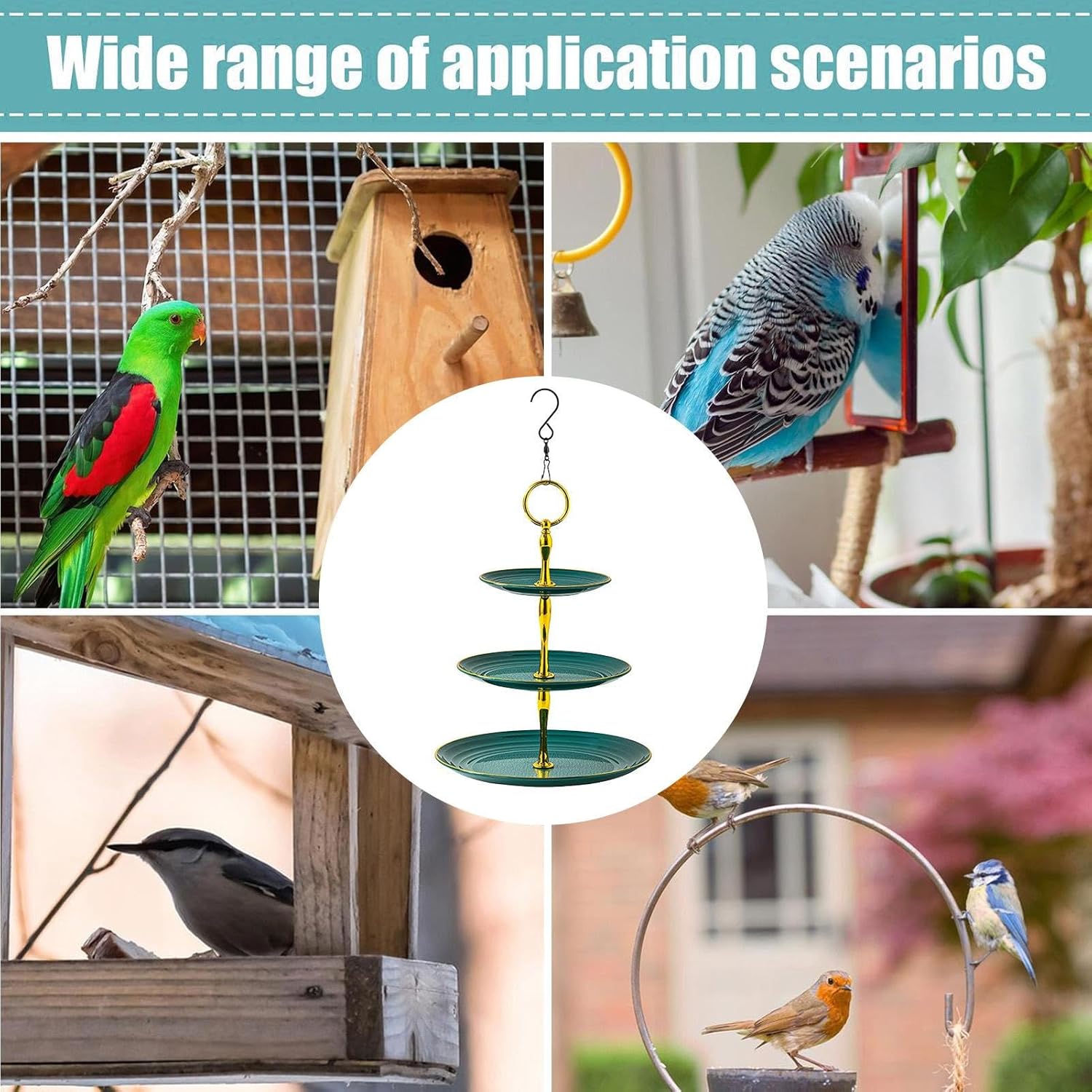 Ornamental Avian Water Feeder - Solar Flowing Birdbath Fountain, Hangi