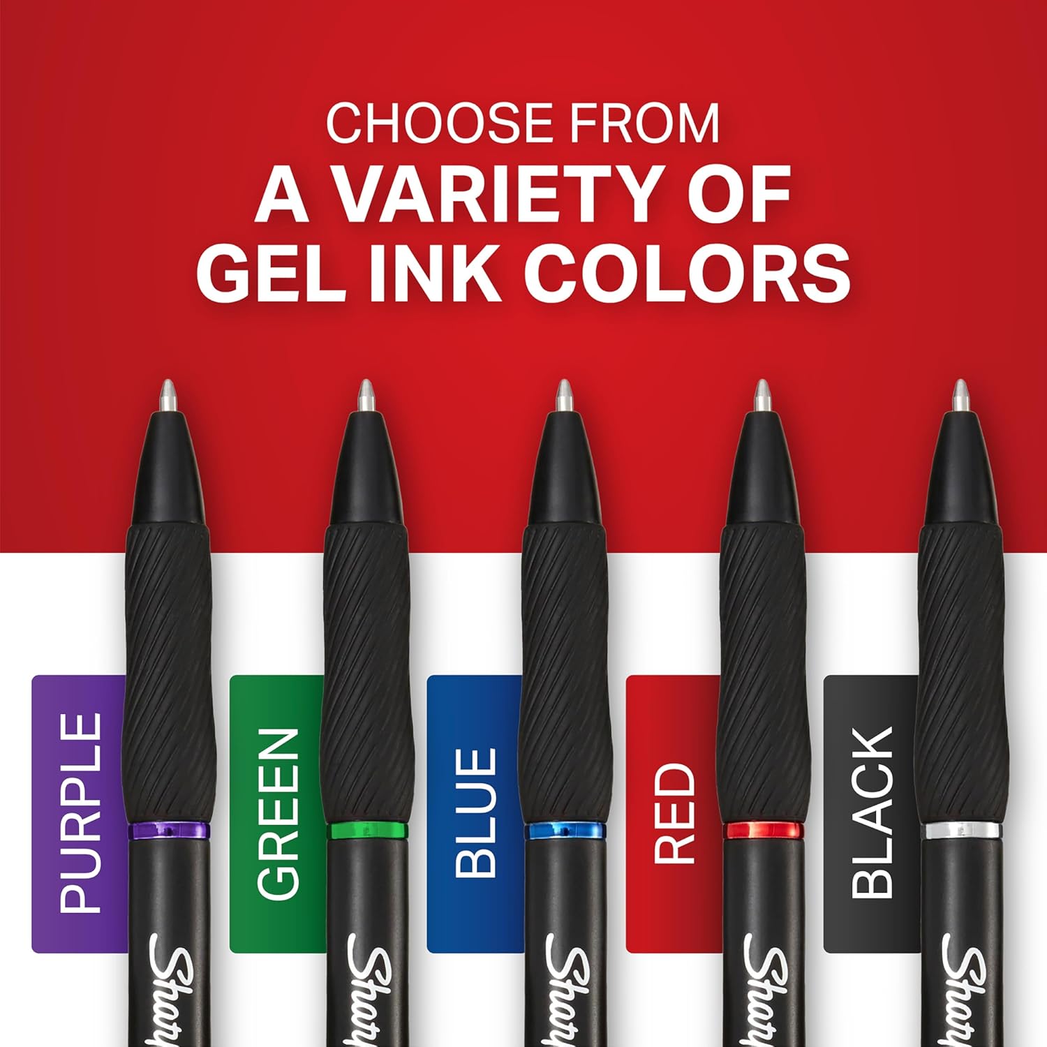Sharpie S-Gel Gel Pens, Black Barrel, Medium Point (0.7mm), Black Gel 