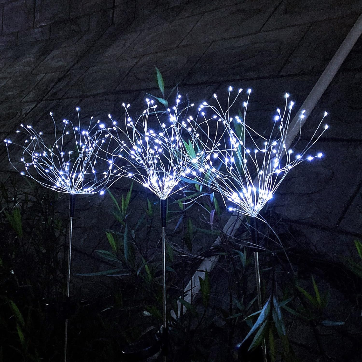 JJGoo Solar Firework Lights, 2 Pack 120 LEDs 2 Lighting Modes Solar Ga