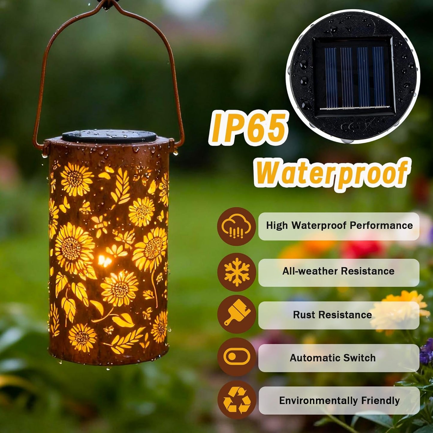 Birthday Gifts for Women Mom Grandma, Sunflower Solar Lanterns Outdoor