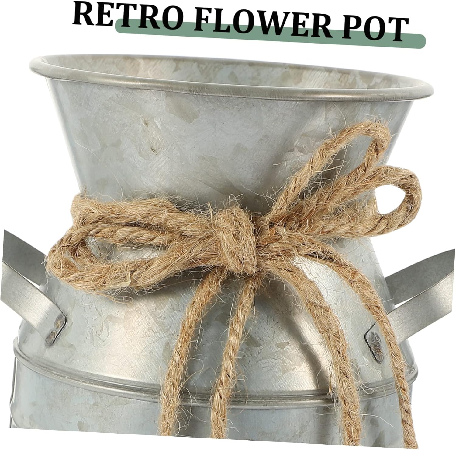 PRETYZOOM Vintage Metal Flower Bucket Planter Rustic Plant Container f