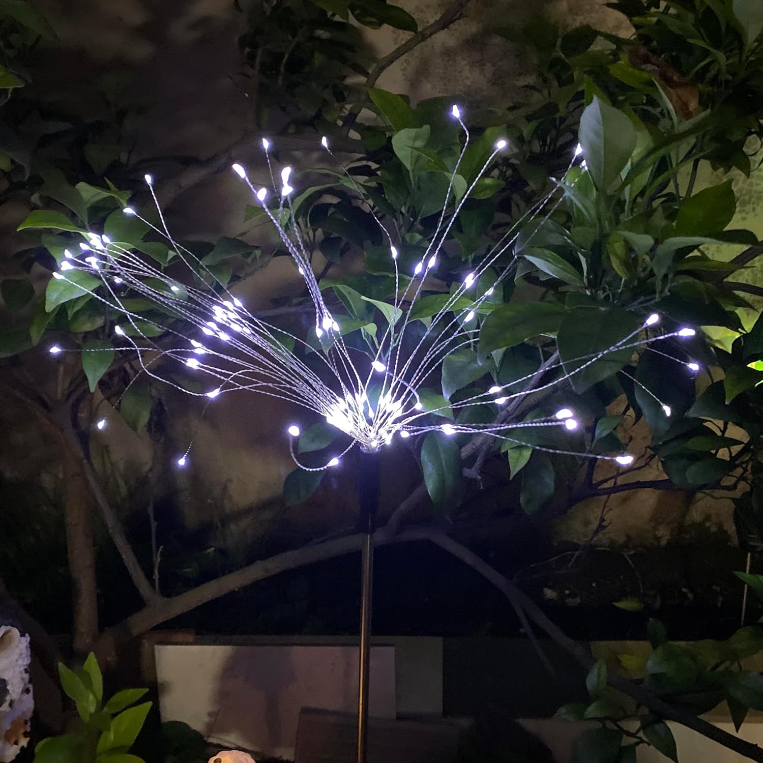 JJGoo Solar Firework Lights, 2 Pack 120 LEDs 2 Lighting Modes Solar Ga