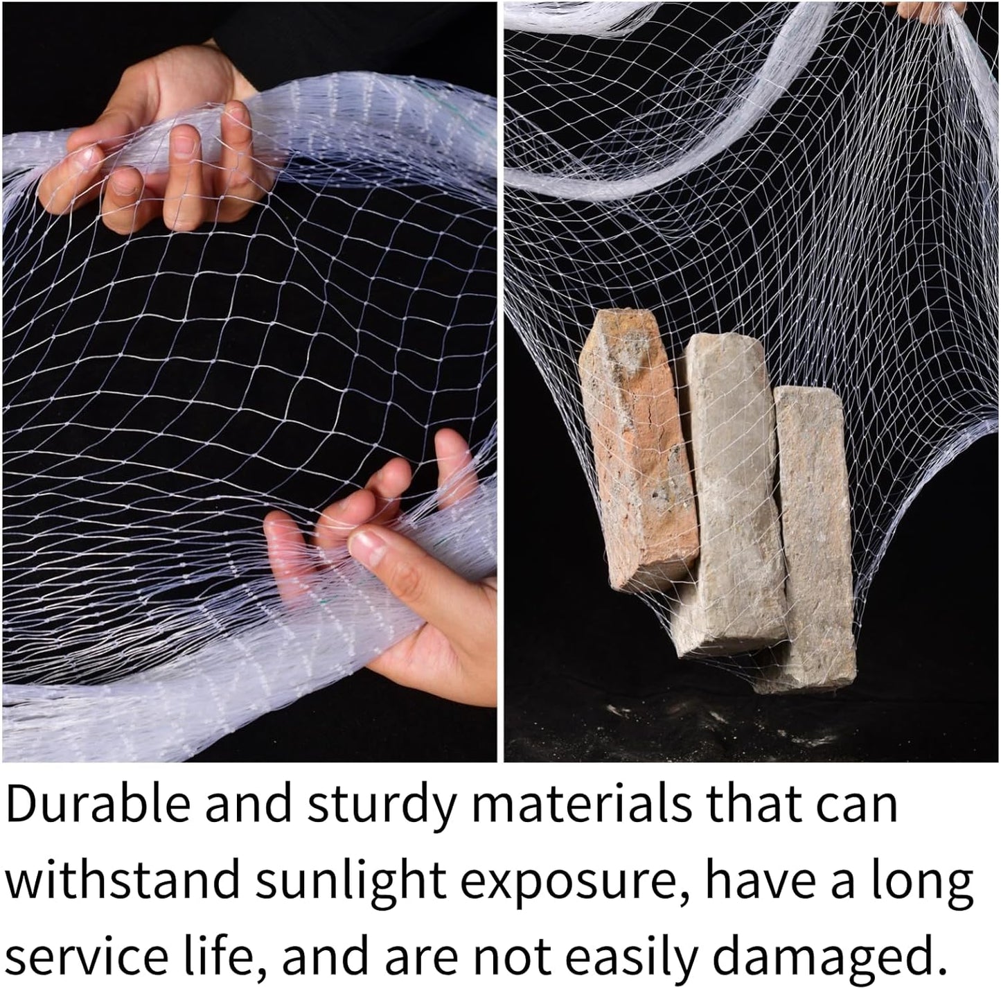 Bird Netting, 50 x 50 Feet, 1-inch Square Mesh, Heavy Duty Nylon Garde