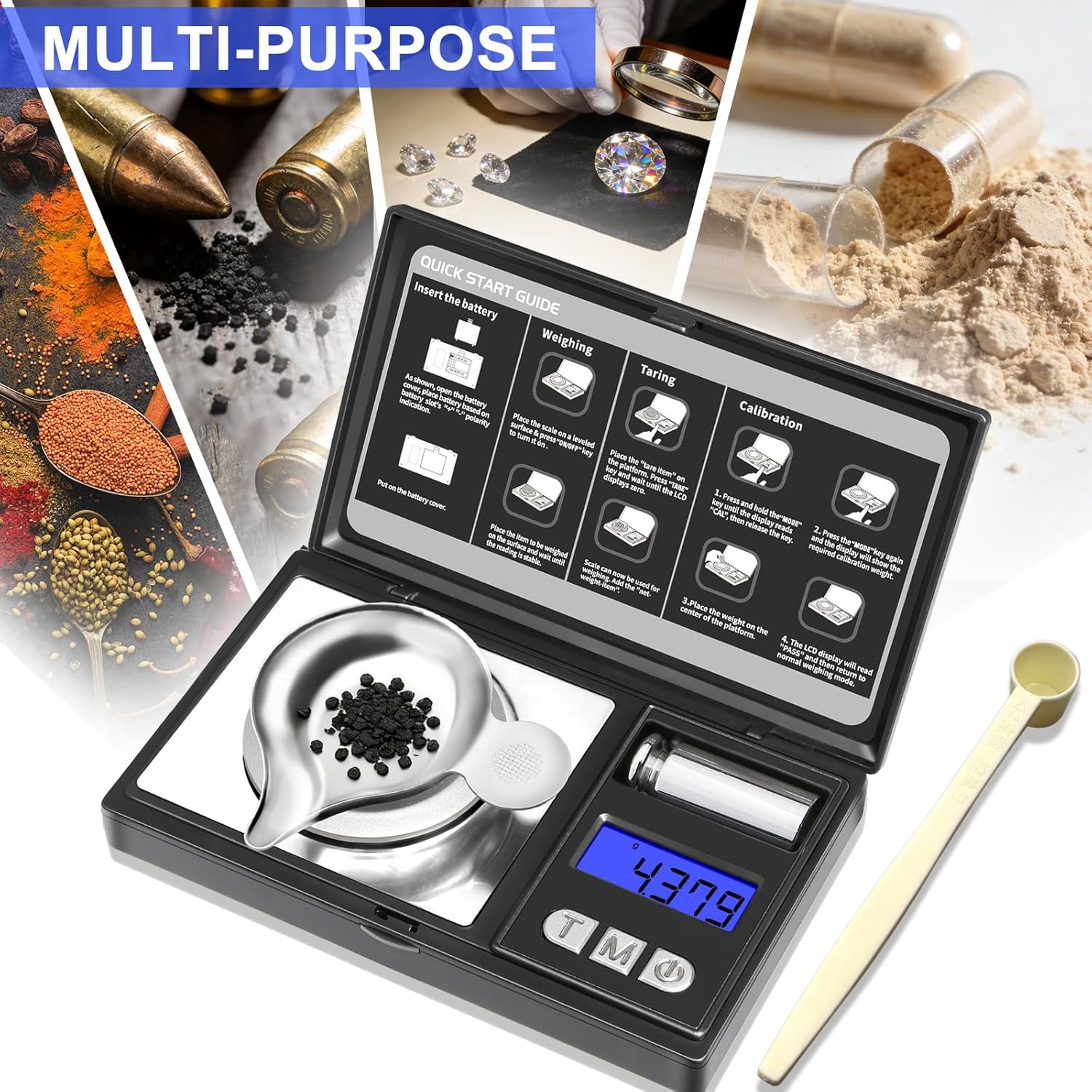 THINKSCALE Milligram Scale, 50g/0.001g Digital Jewelry Scale, Micro Gr