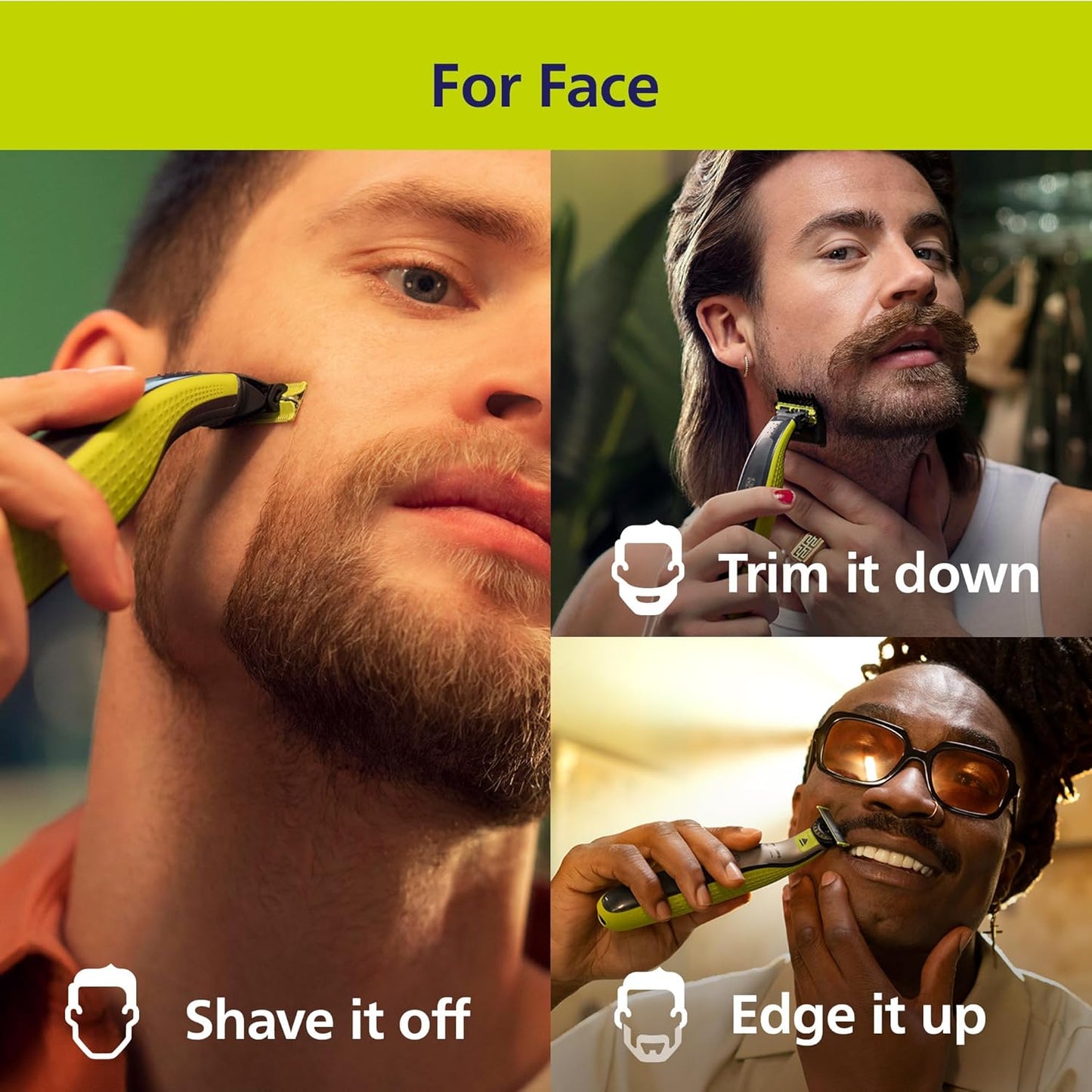 Philips Norelco for Face + Body, Electric Beard Trimmer, Shaver and Gr