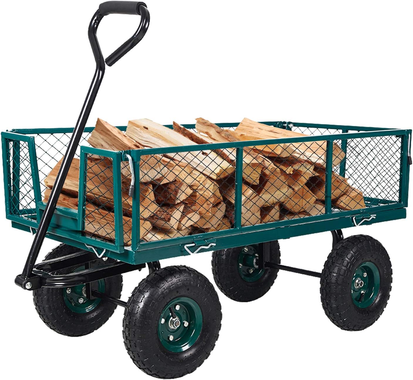 Heavy Duty Steel Garden Cart with Removable Sides, 550 lbs Capacity Ut
