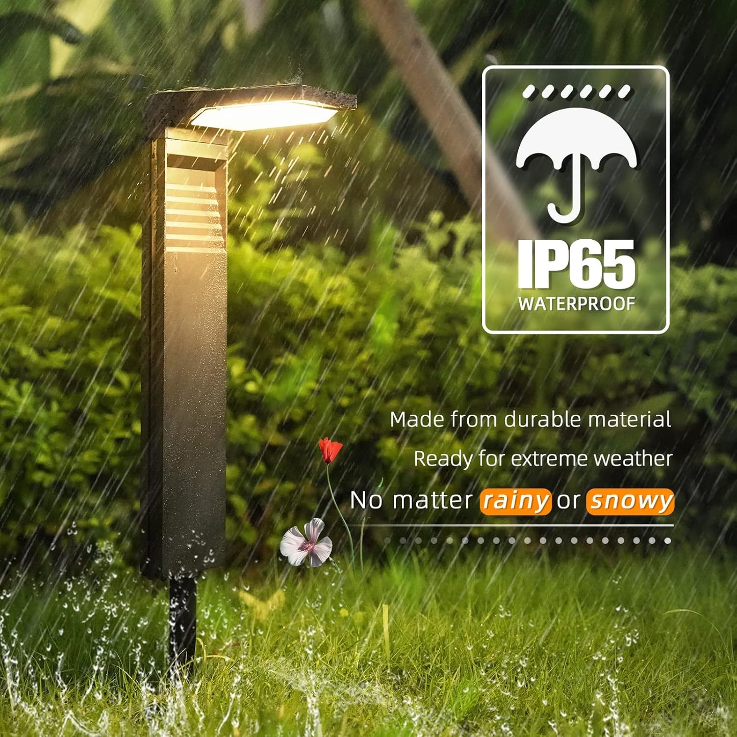 Solar Pathway Lights 4 Pack with Warm White and Cool White Mode, Modern Solar Path Lights Outdoor Waterproof, Perfect Solar Lights for Backyard, Lawn, Driveway, Walkway, Garden Decorative.