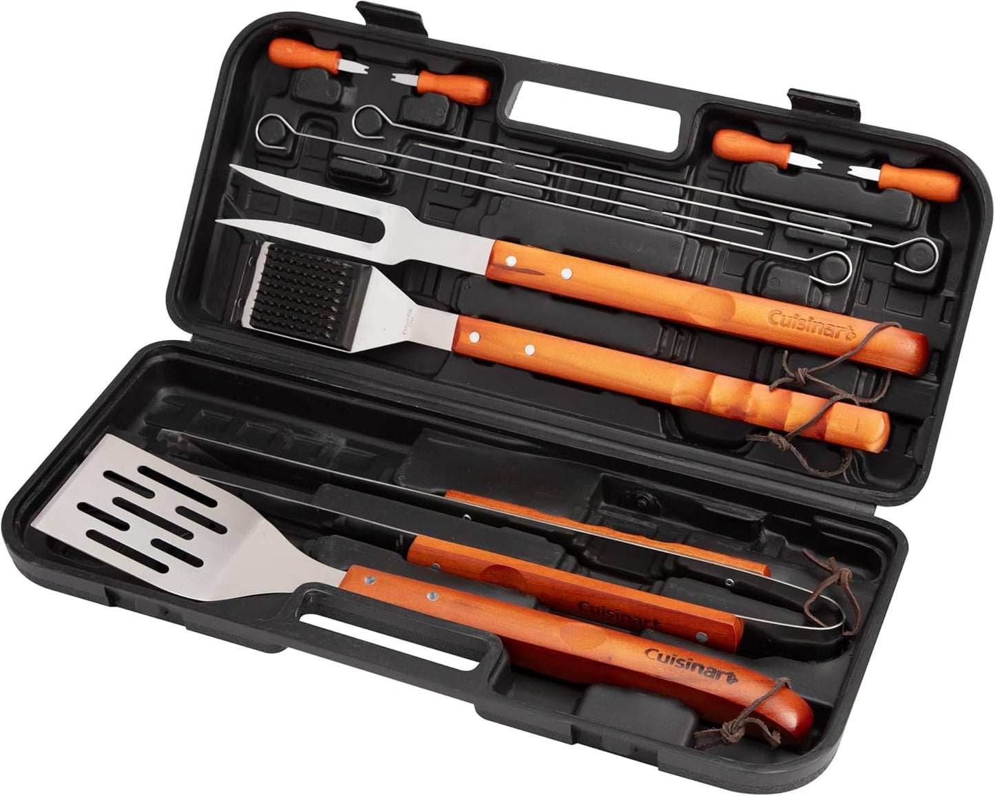 Cuisinart 13-Piece Wooden Handle Grill Tools Set, Grill Utensils Set B