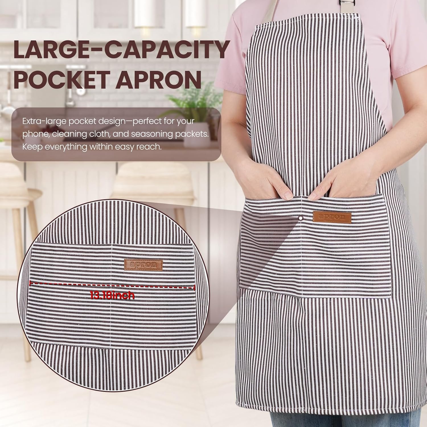 2 Pack Apron, Cooking Kitchen Aprons, Adjustable Bib Apron with 2 Pock