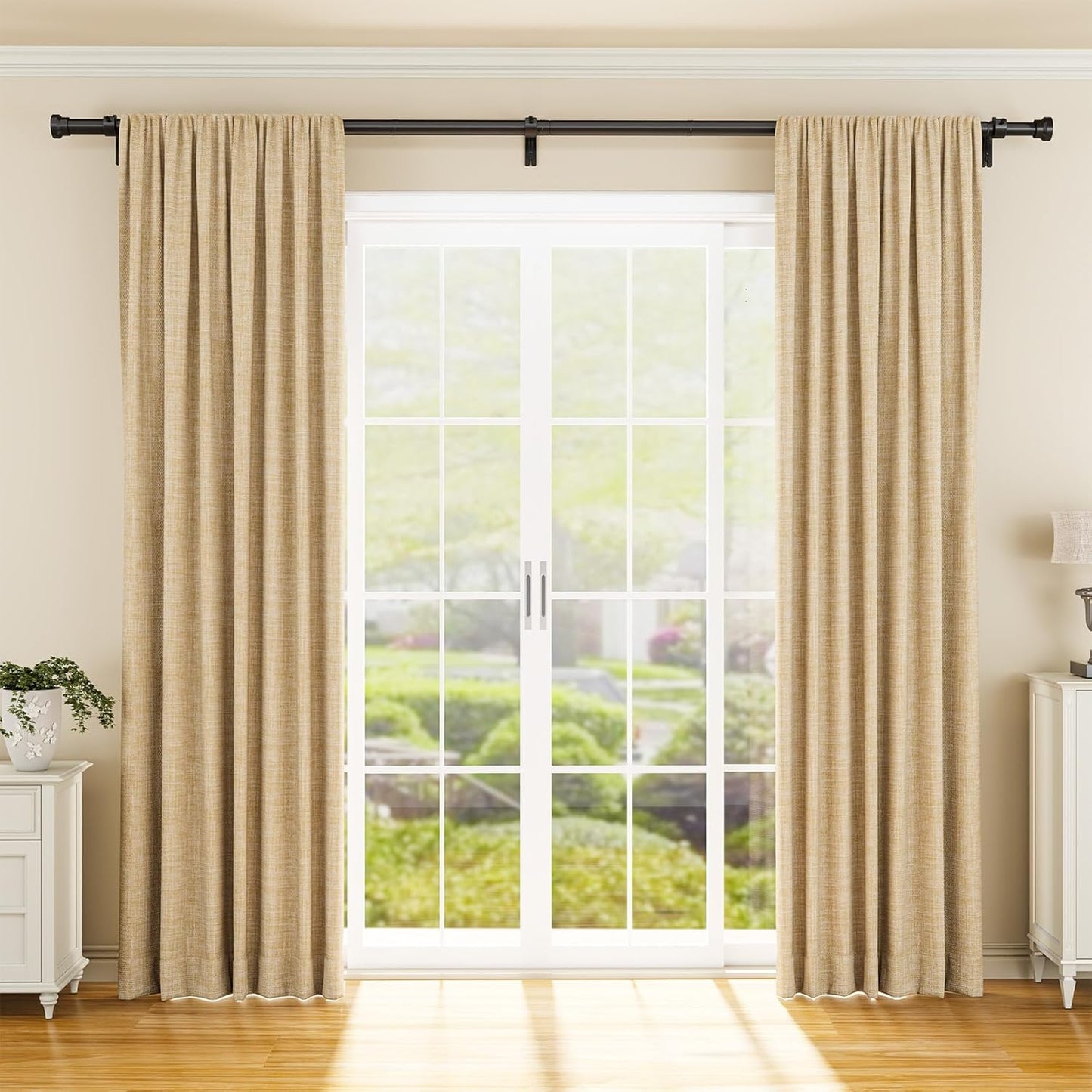 YaFex Curtain Rods 32-144 Inch, Heavy Duty 1 Inch Adjustable Curtain R