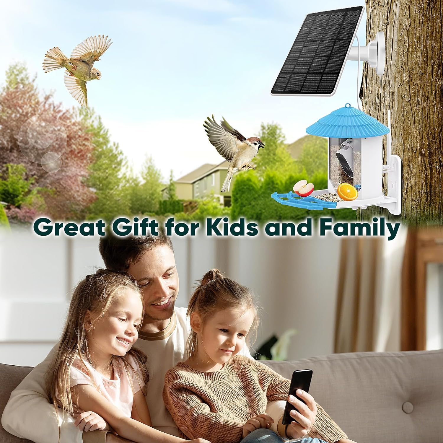 Solar Panel for Bird Feeder, Continuously 3W Power Supply for Your Bir