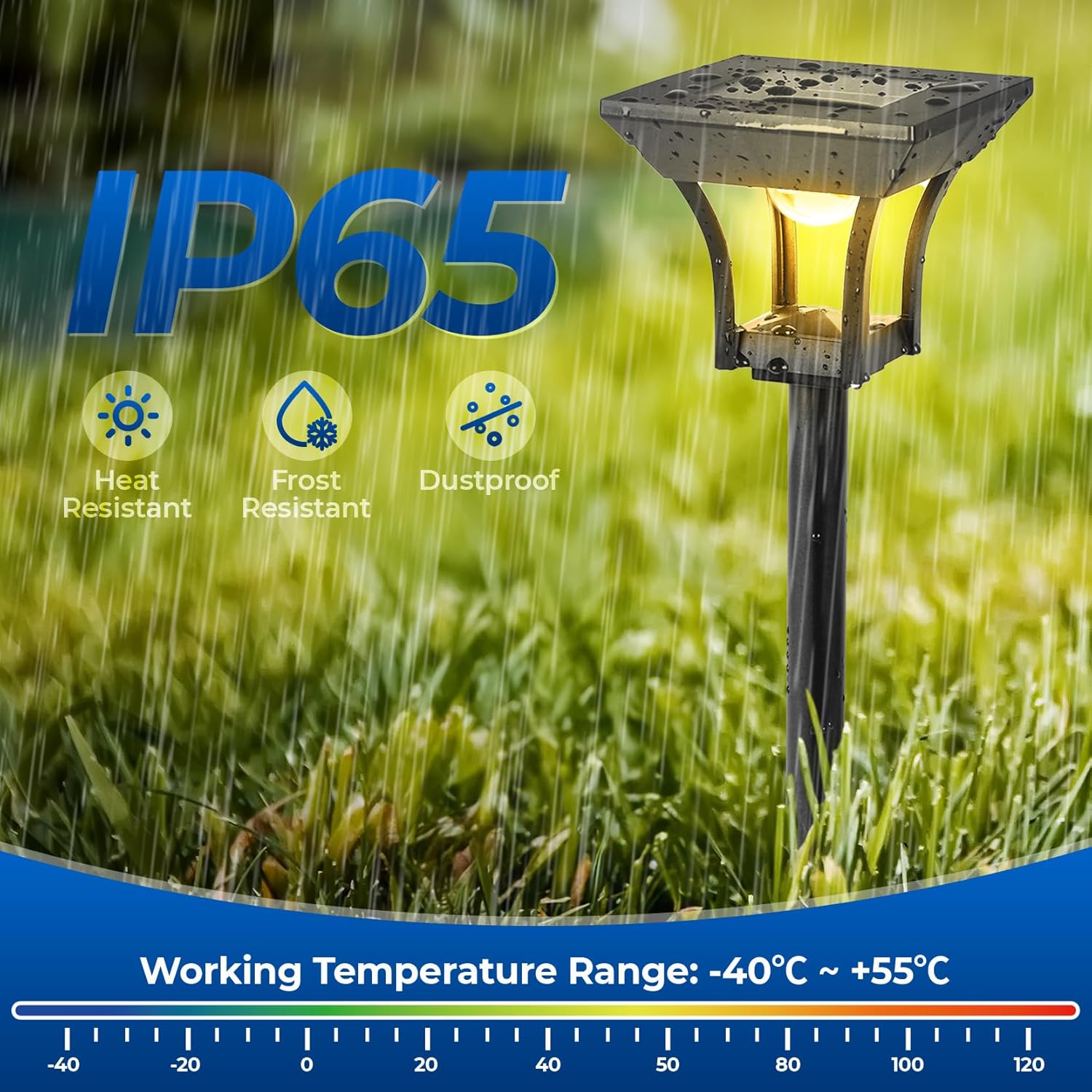 CINOTON 12 Pack RGBCW Solar Pathway Outdoor Lights, 3 Lighting Modes S