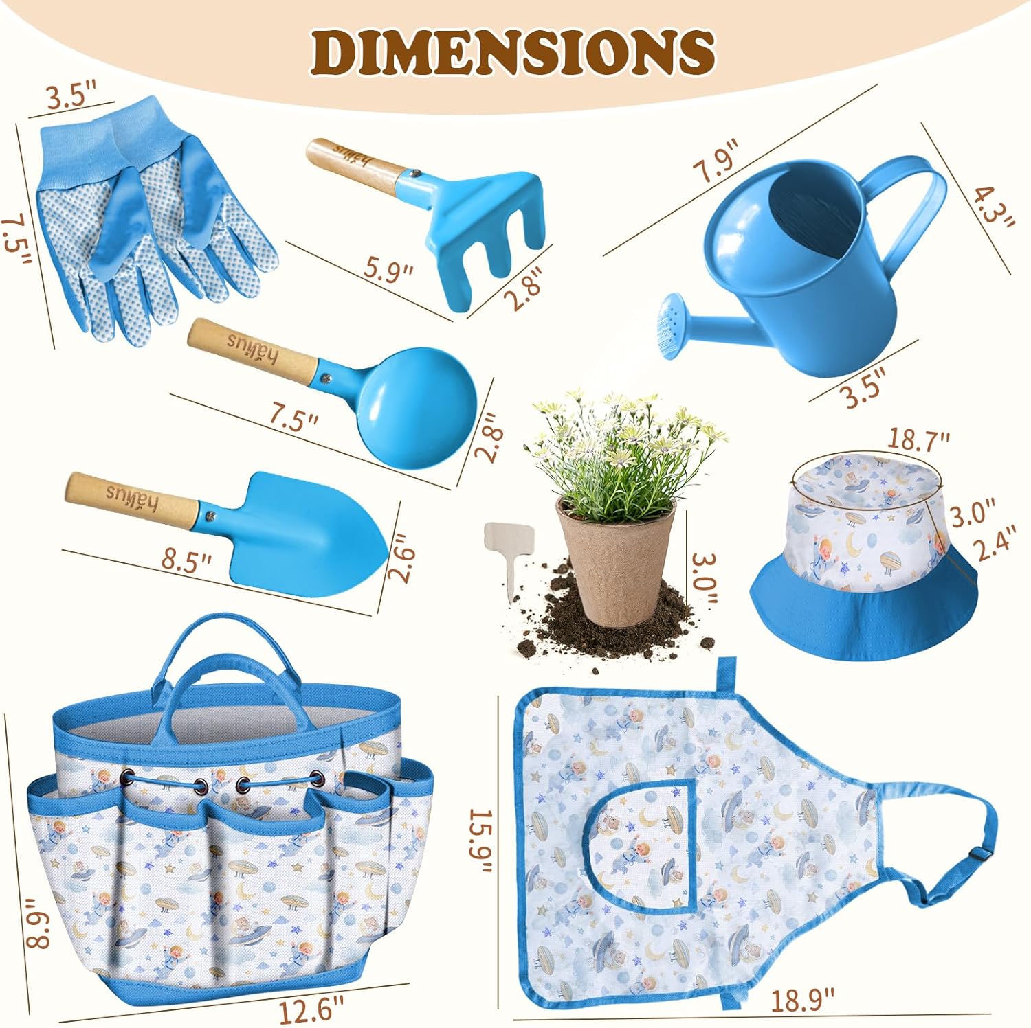 Kids Gardening Tool Set 18PCS Kids Toddler Gardening Set Includes Tote