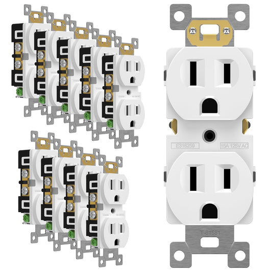ENERLITES Duplex Receptacle Outlet, Residential Grade Electrical Wall 