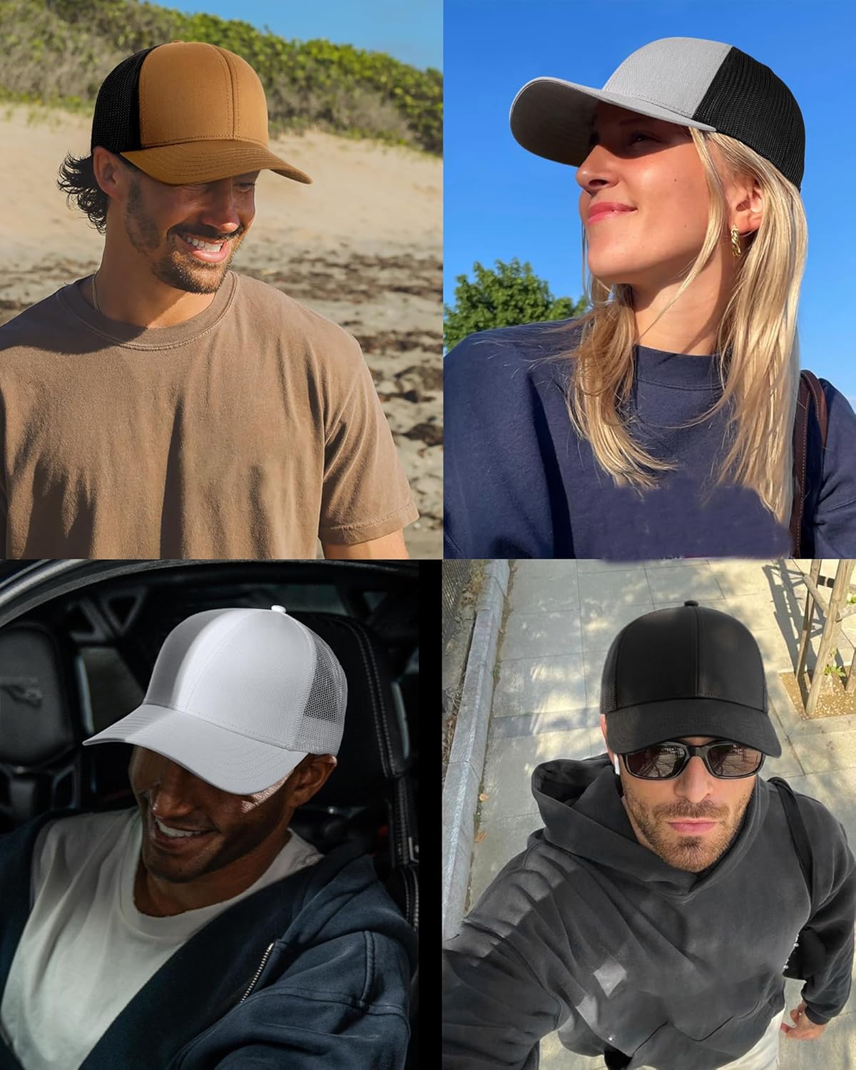FURTALK Mens Trucker Hat Structured Mesh Baseball Cap Adjustable Class