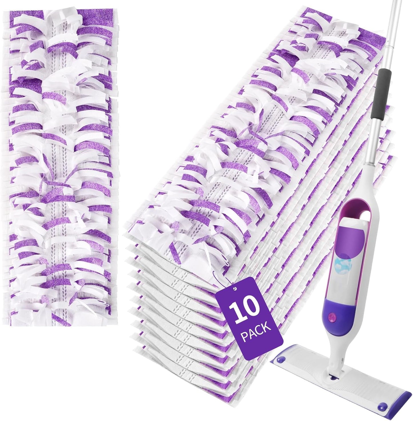 Power Mop Pads Compatible with Swiffer Power Mop, Disposable Mopping Pads Refills for Cleaning Multi-Surface Wood Floor Replacement Pads, 10 Count