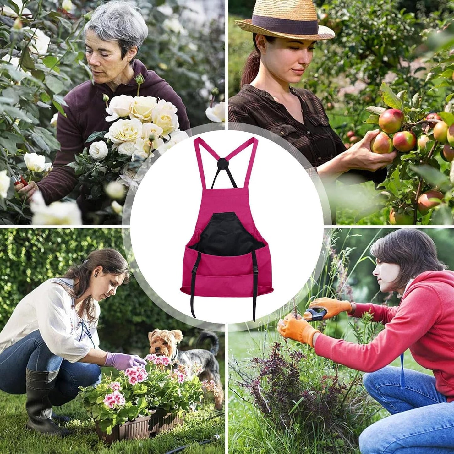 Farm Gardening Apron, Fruit Picking Utility Clothing, Large Pocket Cro