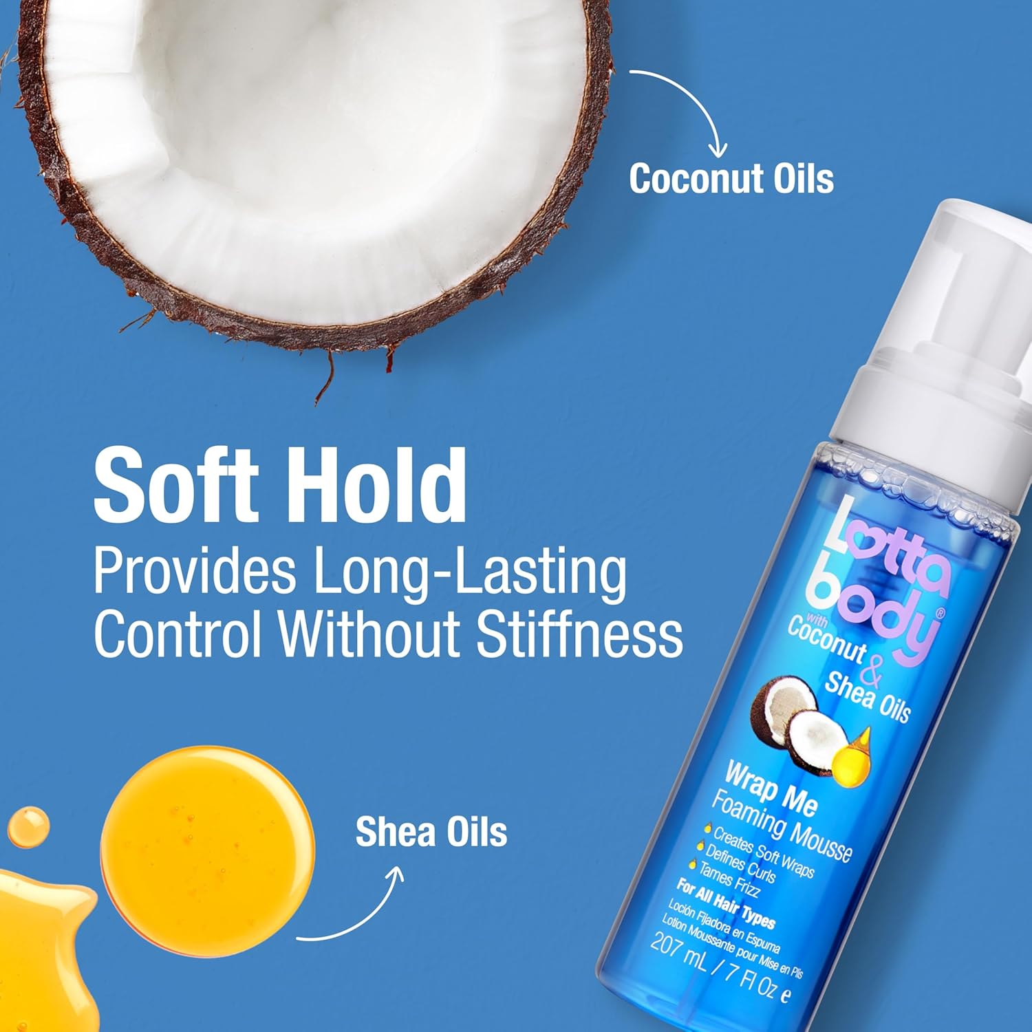 Lottabody Coconut Oil and Shea Wrap Me Foaming Curl Mousse , Creates S