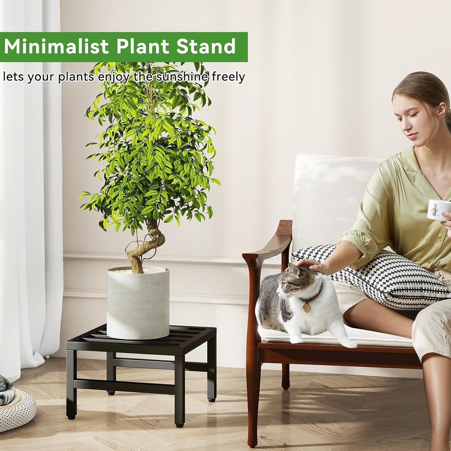 IBUYKE 3 Pack Metal Plant Stand Indoor Outdoor, Heavy Duty Small Flowe
