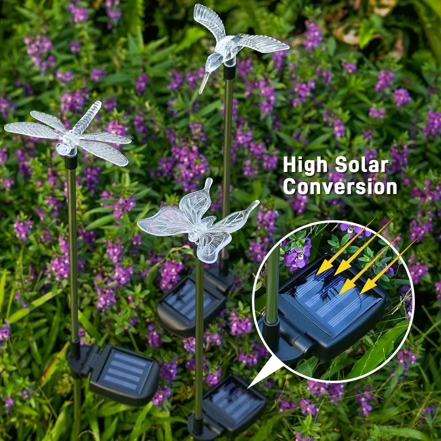 OxyLED Solar Garden Stake Lights 6 Pack Outdoor LED Figurine Lighting 