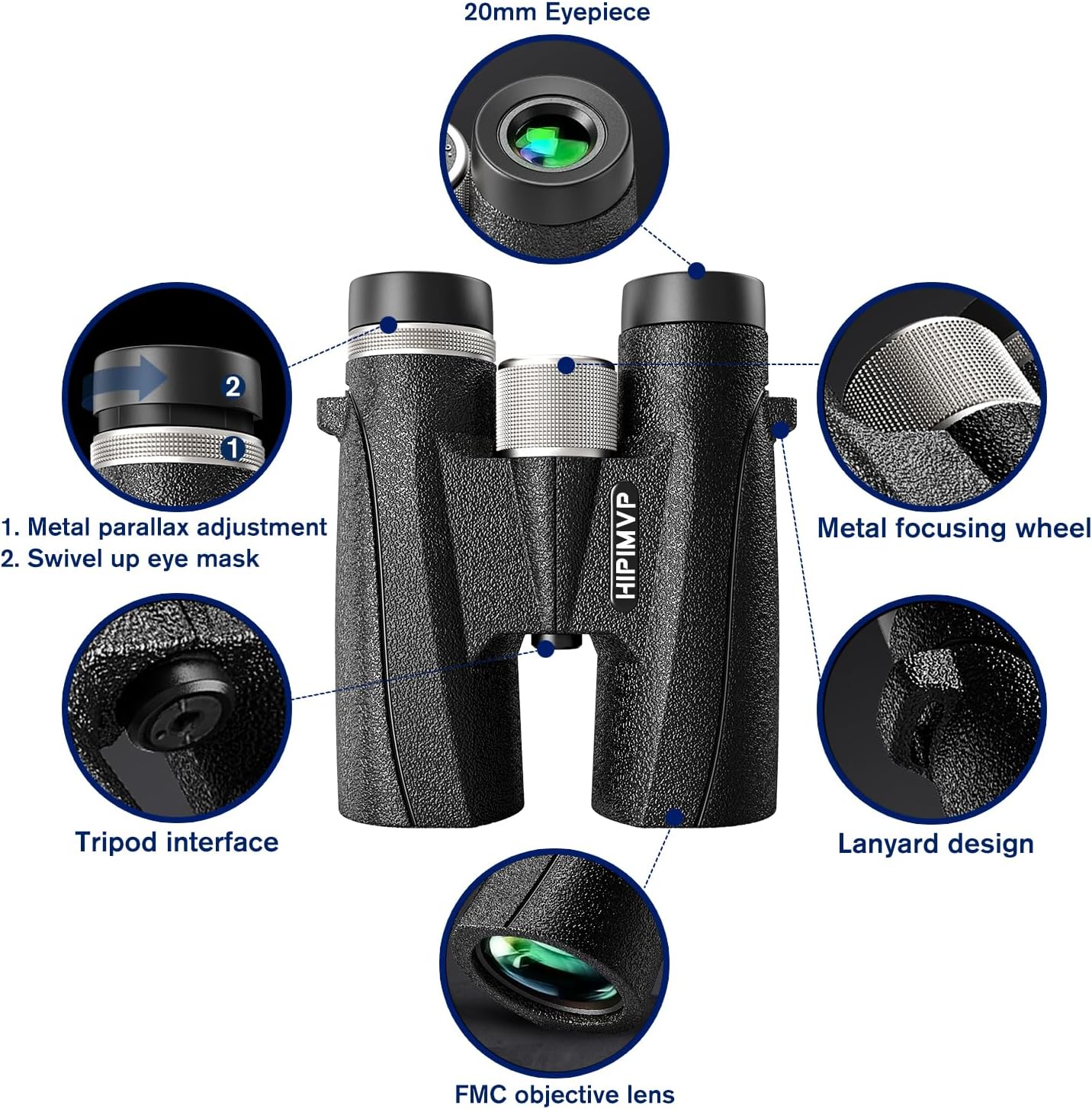 IPX7 Waterproof Powerful 10x42 Binoculars for Adults high Powered Hunt