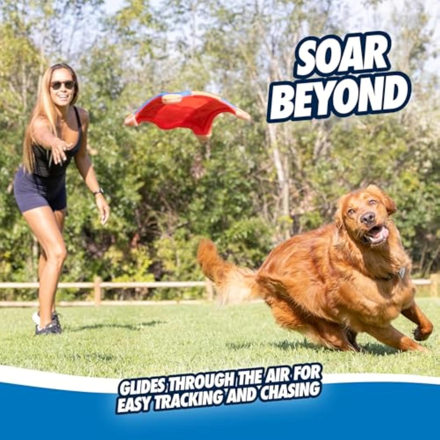 Chuckit! Flying Squirrel Fetch Dog Toy - Water Floating Flyer - Soft a