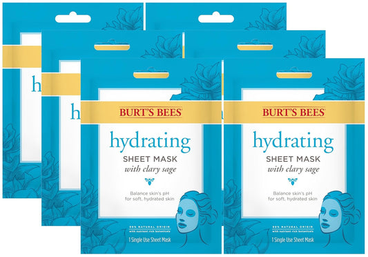 Burt's Bees Hydrating Face Mask with Clary Sage, Single Use Sheet Mask