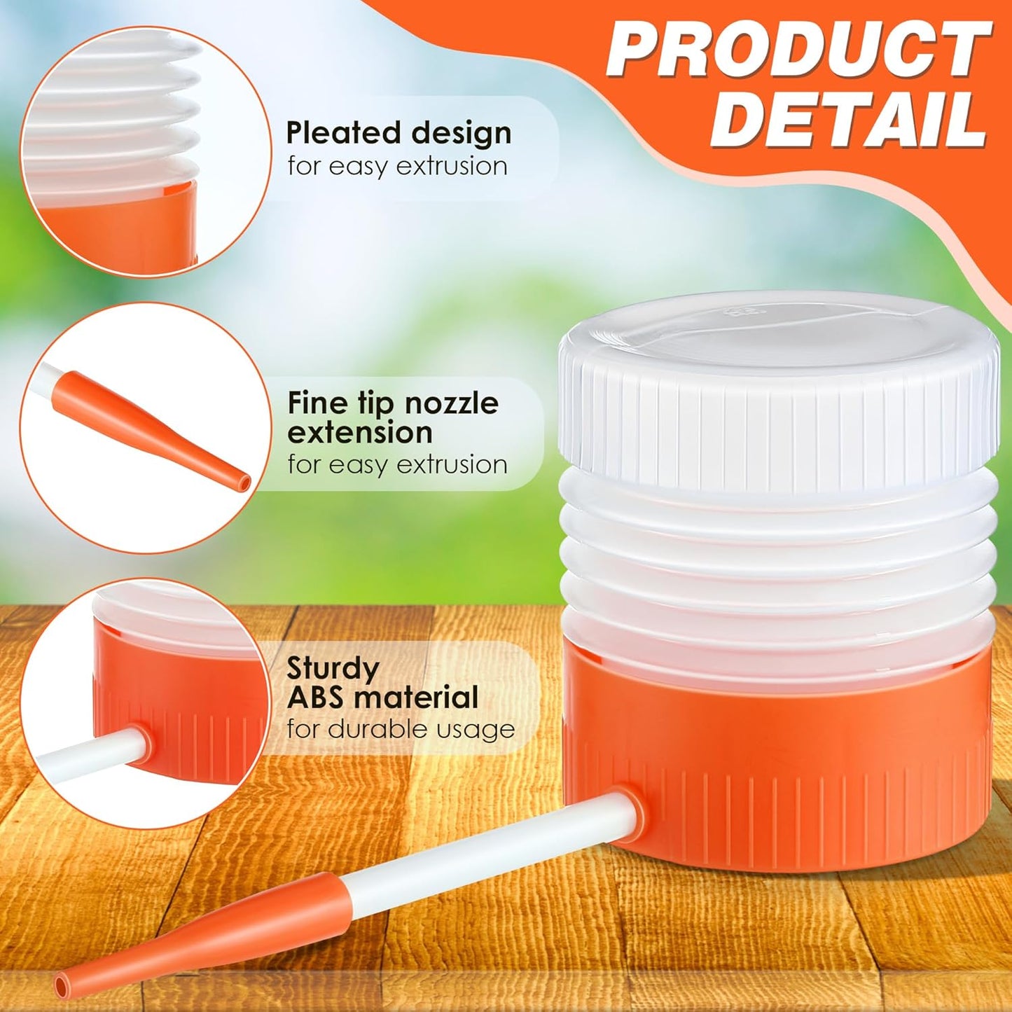 1 Pack Diatomaceous Earth Powder Duster with 6 Inch Nozzle, Diatomaceous Earth Spray Powder Applicator for Pest Control, Gardening & Home Maintenance, Indoor & Outdoor Use (Orange)