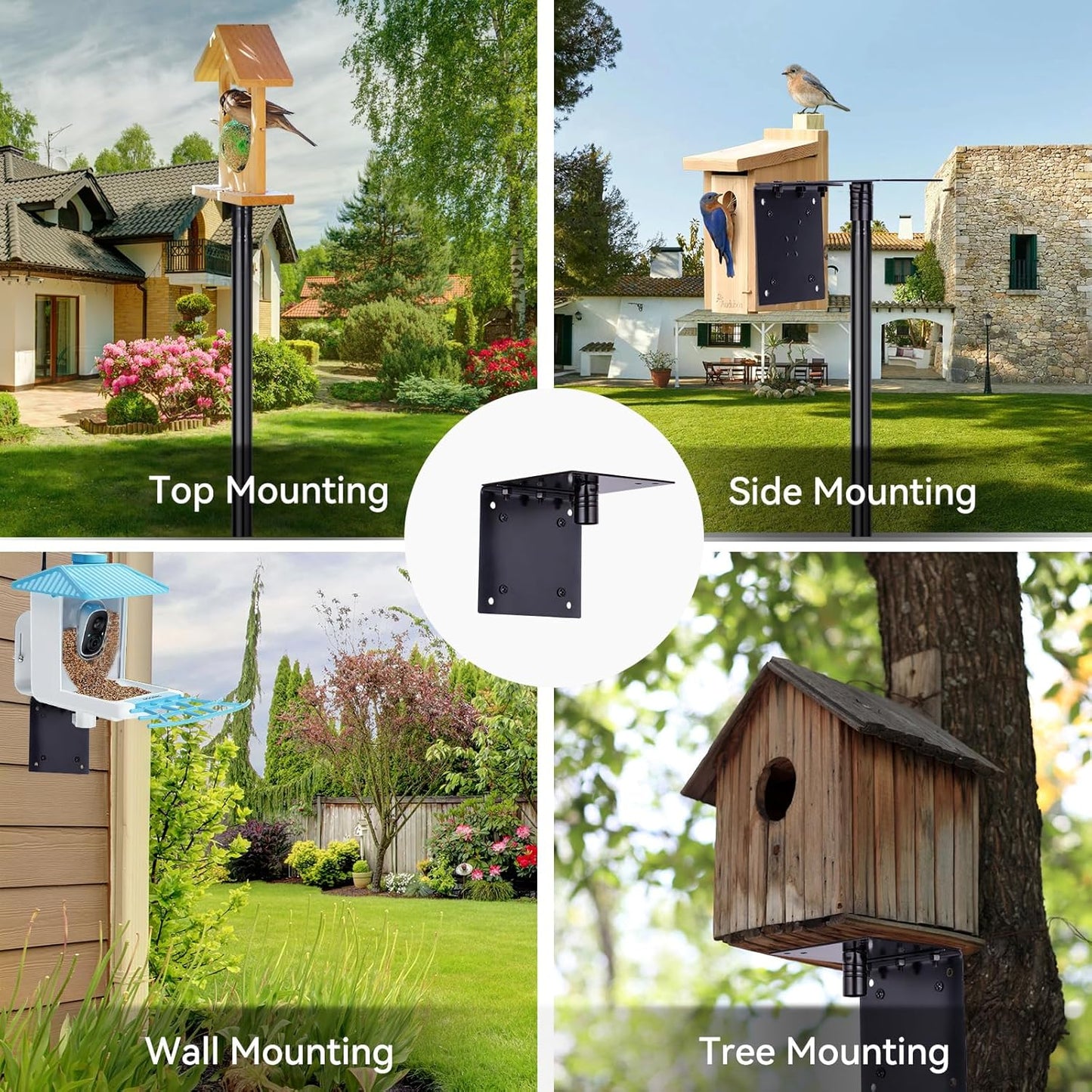 Bird Feeder Pole for Outdoor, 1 Pack 109 Inch Bird House Pole for Outside Heavy Duty, Adjustable Feeder Stand for Smart Wild Birds Watching