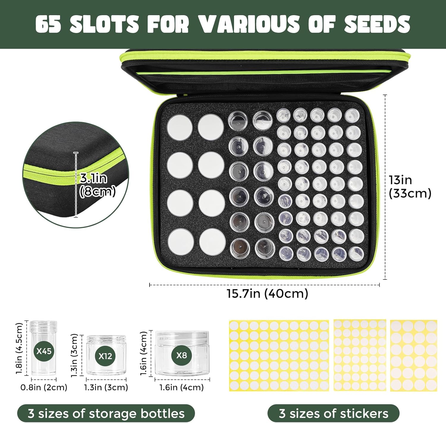 ProCase 65 Slots Seed Storage Organizer Sorter Box, Sturdy Seed Bank S