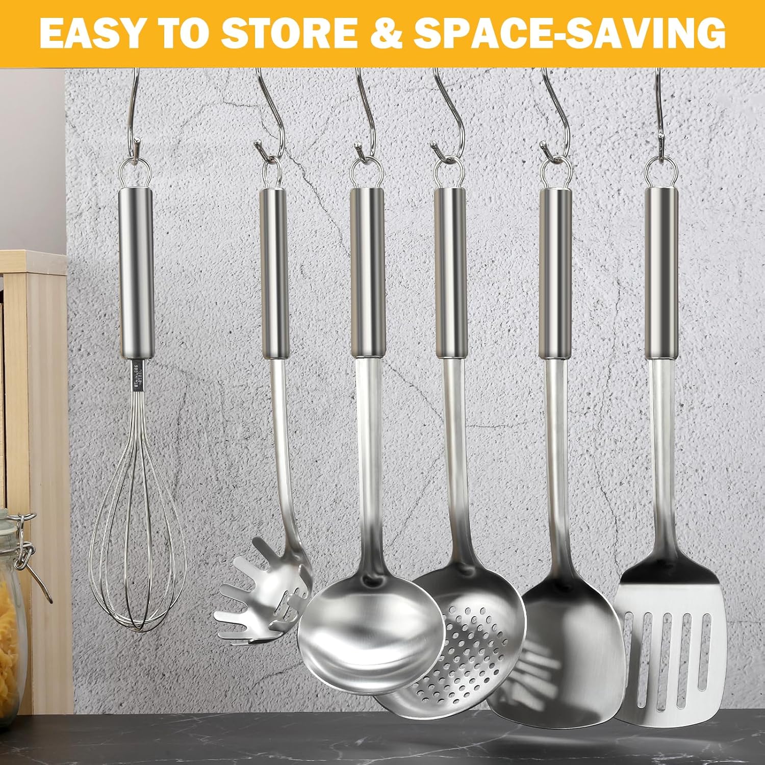 6-Piece Kitchen Cooking Utensils Set, Stainless Steel Kitchen Utensils