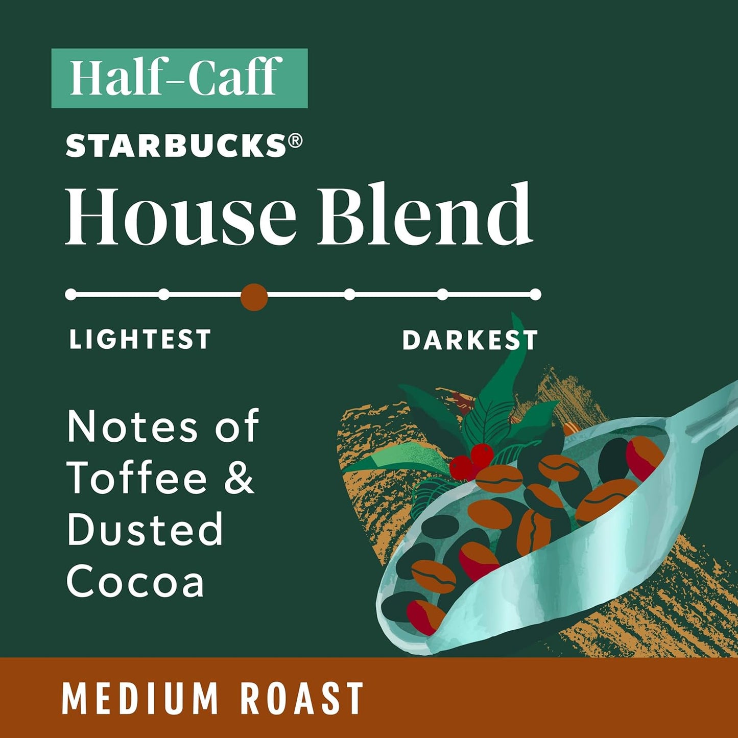 Starbucks K-Cup Coffee Pods, Medium Roast Hot or Iced Coffee, Half-Caf