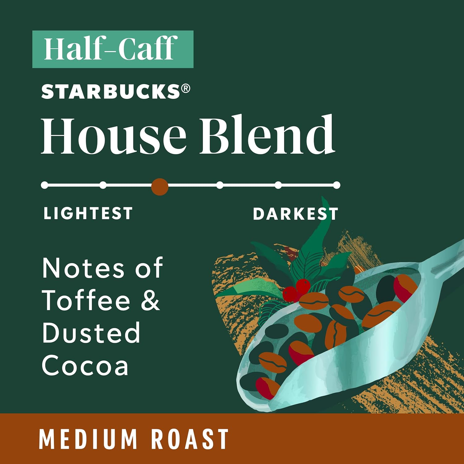 Starbucks K-Cup Coffee Pods, Medium Roast Hot or Iced Coffee, Half-Caf