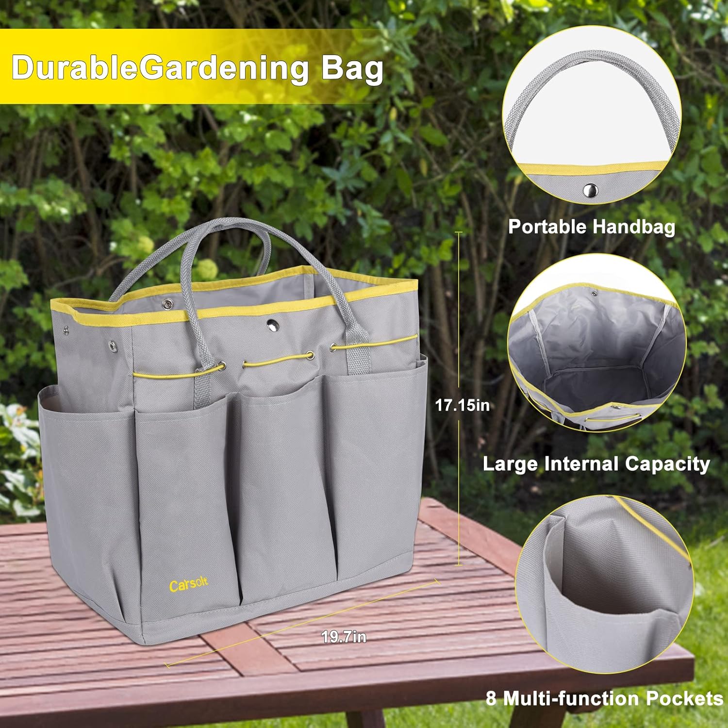 Garden Tool Set, Carsolt 10 Piece Stainless Steel Heavy Duty Gardening