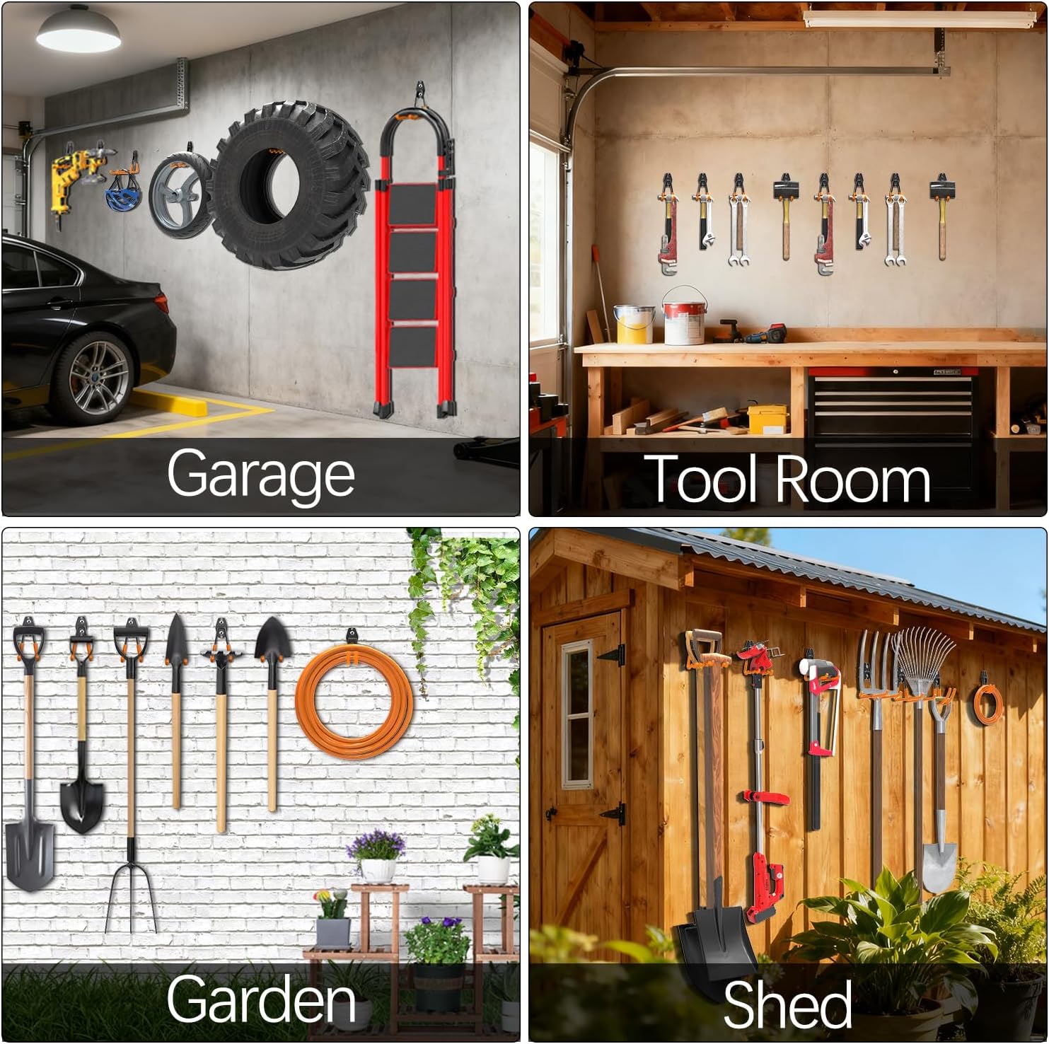 3-H Garage Wall Hooks 31 Pack, Garage Hooks Heavy Duty with Extra Weld